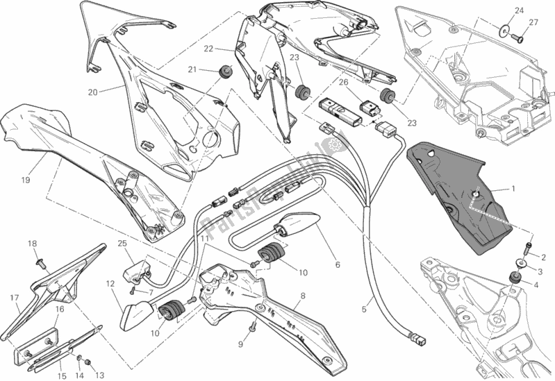 Toutes les pièces pour le Feu Arrière du Ducati Superbike 1199 Panigale S ABS 2012